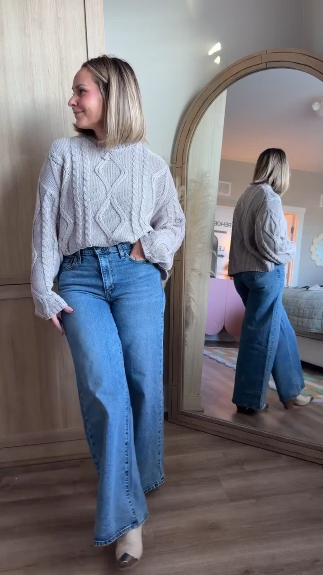 These jeans are doing the most… in the best way. ✨ The Levi’s 728 wide leg fit gives major elongation vibes, that high rise cinches in and the tailored leg flows so effortlessly. Perfect for brunch, playground duty, or when you actually have plans afterwards. 

levi jeans, women’s jeans, casual outfit, trendy outfit, petite friendly, cozy sweater, holiday ootd, holiday outfit 


#LTKHoliday #LTKootd #LTKPetite