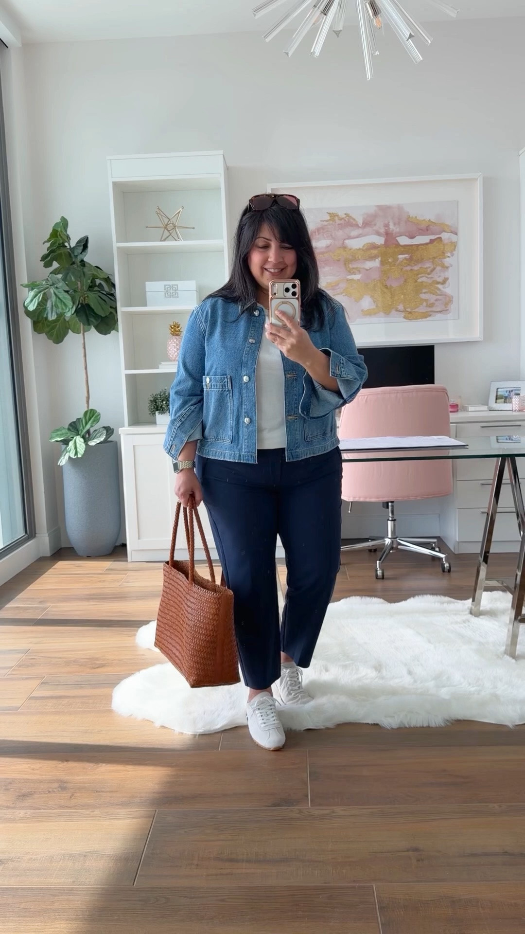 Madewell x LTK Sale! 20% off sitewide with code LTK20. 

Easy casual everyday outfit! Love the size and fit of this denim jacket from Madewell! (Available in white too!) Paired it with a simple white tee and these navy pants that are great for travel outfits and everyday wear. Easy to wash and wear and available in regular, petite and tall sizes. 

Madewell denim jacket size large. Athleta white tee size XL. Athleta Endless pants size 12 petite. Dolce Vita sneakers size up of in between sizes. Madewell woven tote bag.

#LTKxMadewell #LTKSaleAlert #LTKOver40