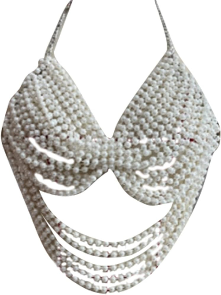 Multilayer Body Chain Harness Pearl Chest Chain Fashion Body Bra Nightclub Party Jewelry Accessor... | Amazon (CA)