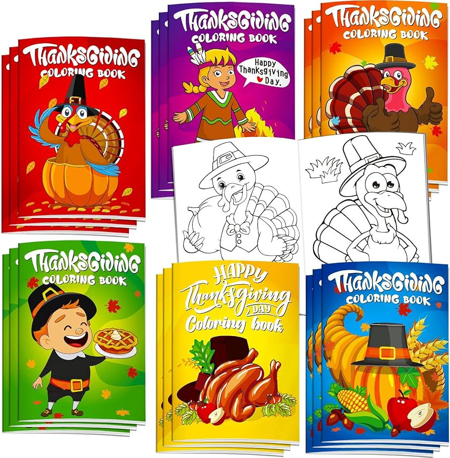 Omgouue 36Pcs Thanksgiving Coloring Books Kids Cute Thanksgiving Coloring Book for Kids All Ages ... | Amazon (US)