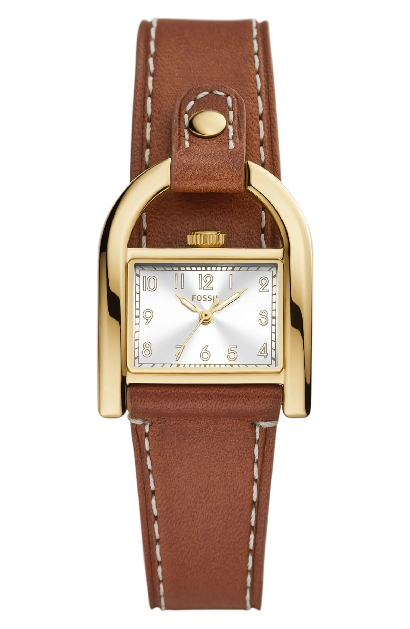 Harwell East West Leather Strap Watch, 28mm | Nordstrom