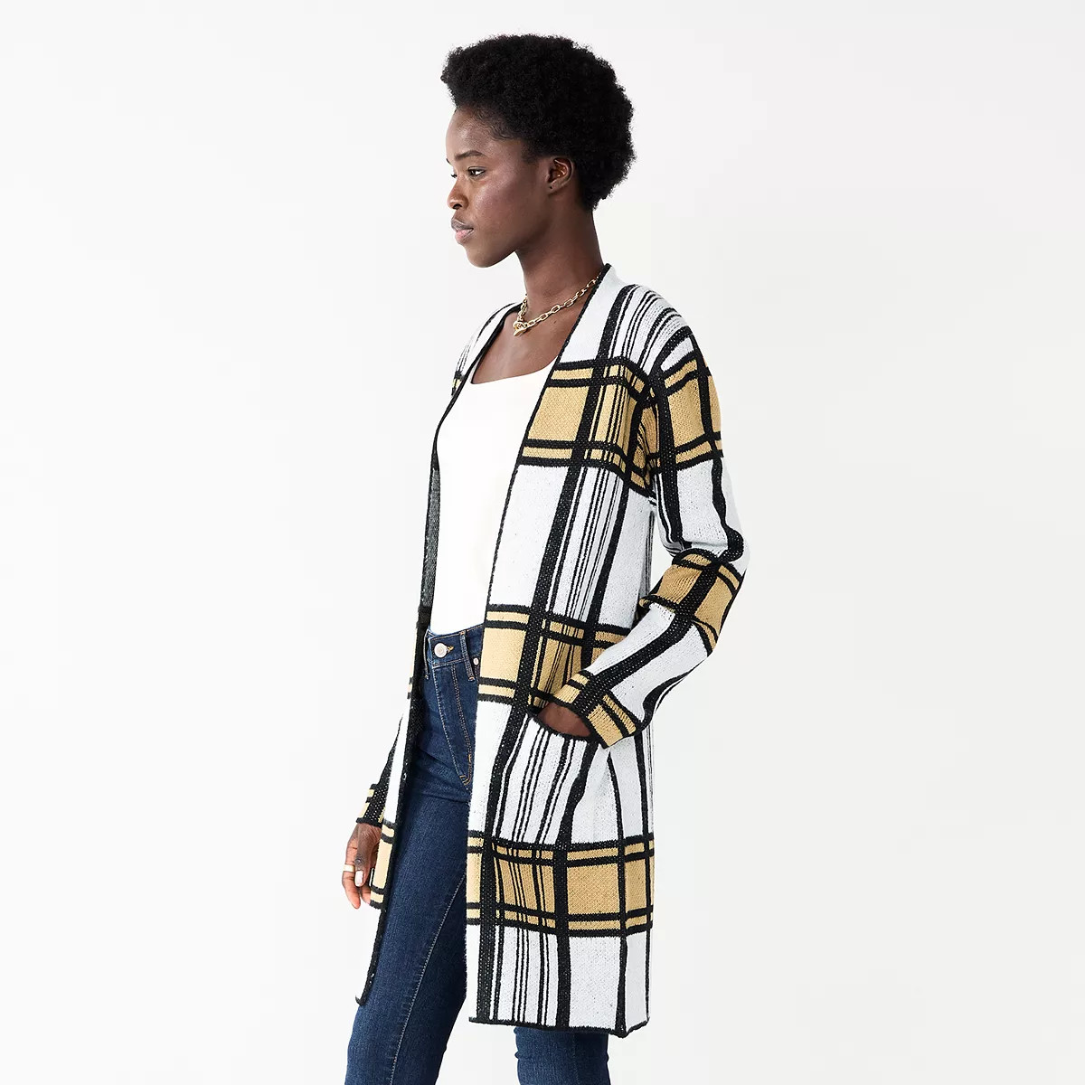 Women's Nine West Jacquard Long Cardigan | Kohl's