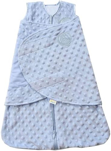 HALO Sleepsack Plush Dot Velboa Swaddle, 3-Way Adjustable Wearable Blanket, Blue, Newborn, 0-3 Mo... | Amazon (US)