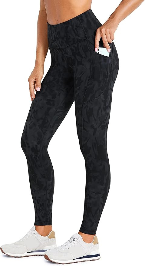 CRZ YOGA Womens Brushed Naked Feeling Workout Leggings 25" - High Waisted Gym Athletic Tummy Cont... | Amazon (US)