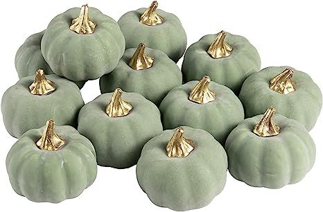 Whaline Artificial Pumpkins Bulk Vintage Green Pumpkin Harvest Lifelike Pumpkin Fake Foam Pumpkin... | Amazon (US)