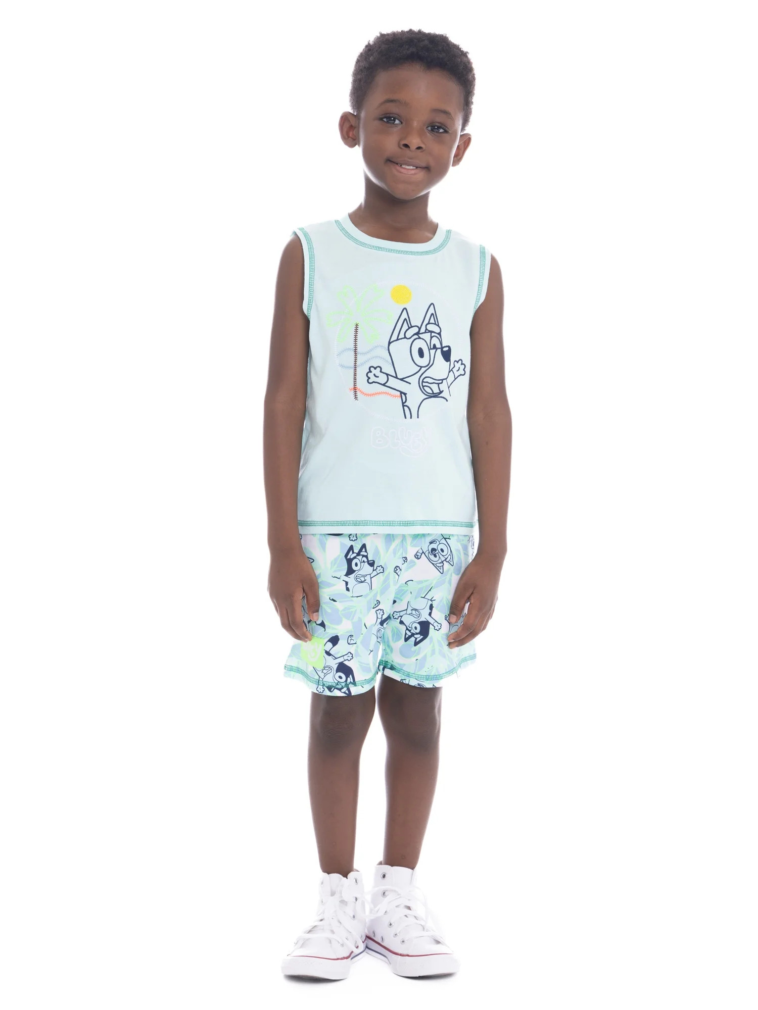 Bluey Toddler Boys Graphic Print Tank Top and Shorts Set, 2-Piece, Sizes 12M-5T | Walmart (US)