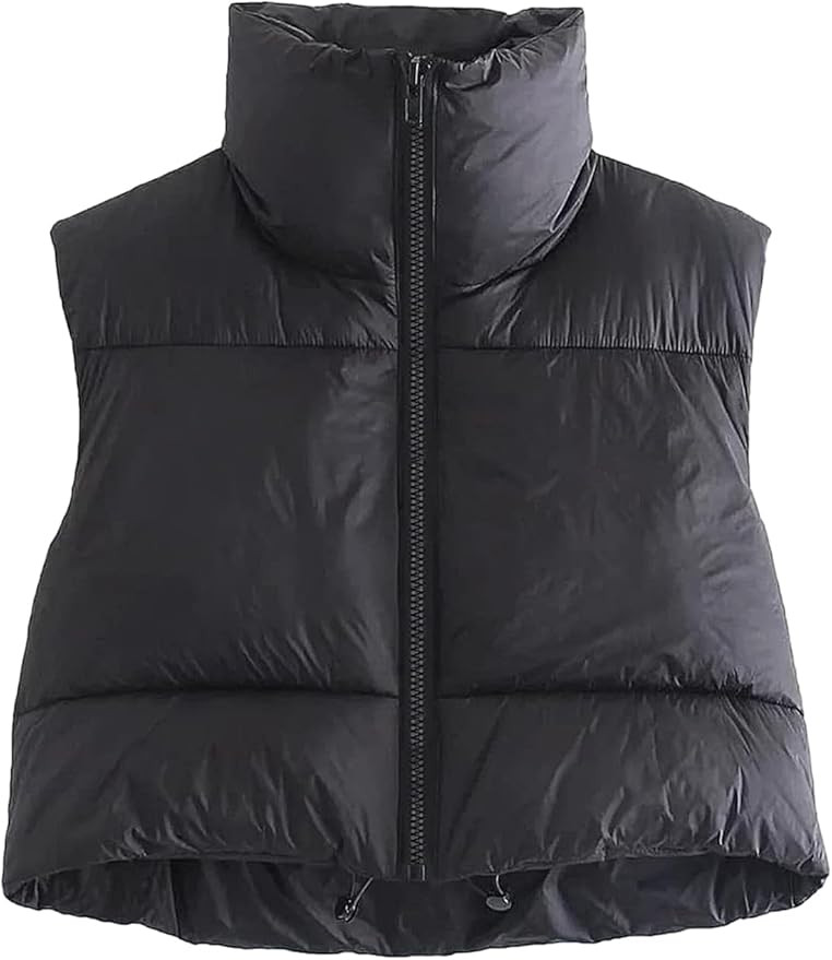 AUTOMET Women's Cropped Puffer Vest Winter Lightweight Sleeveless Warm Outerwear Vests Padded Gil... | Amazon (US)