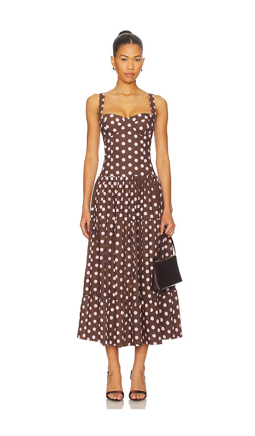 Cara Cara Santiago Midi Dress in Brown. Size 00. Also in 10, 12, 2, 4. | Revolve Clothing (Global)
