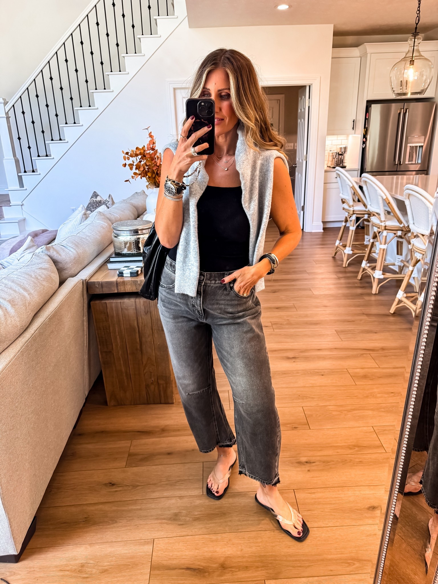 First day of October mom outfit 
Size 29/8 denim 
Size medium tank 

#LTKFindsUnder100 #LTKOver40 #LTKMidsize