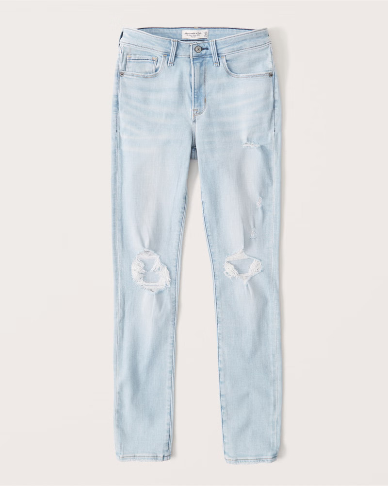 Mid Rise Super Skinny Ankle Jeans | Abercrombie & Fitch (US)