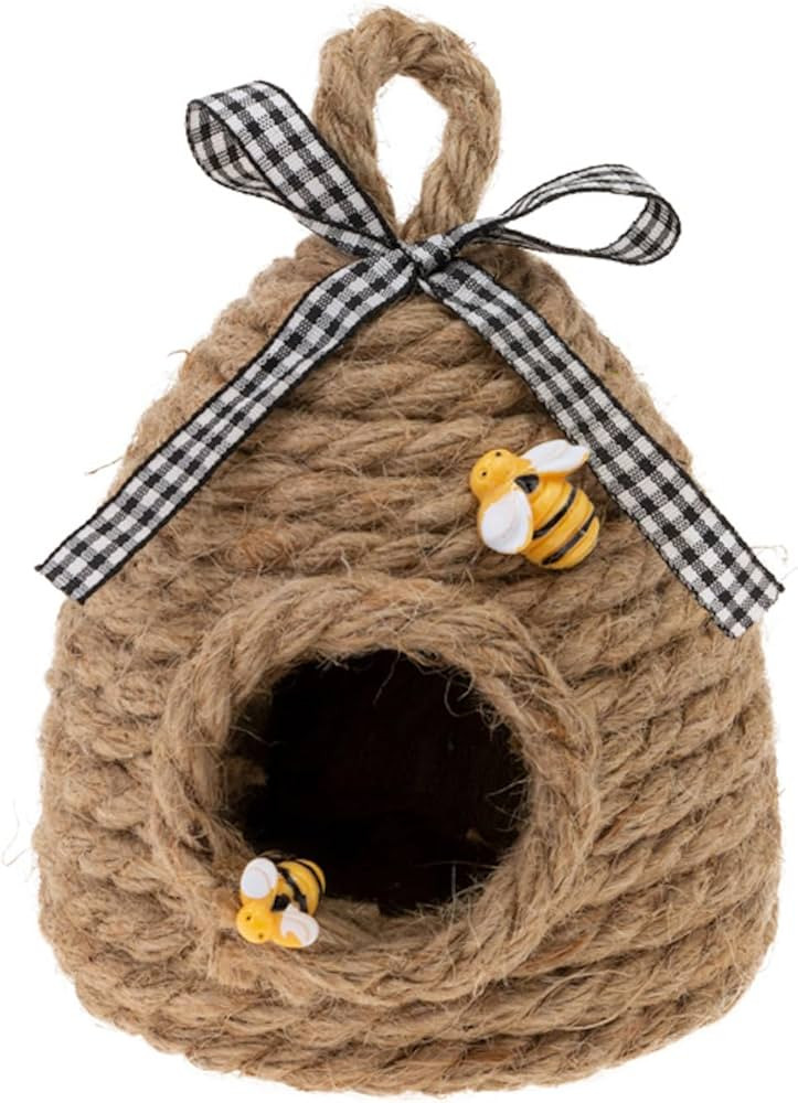 Boston International Spring Tabletop Décor Hemp Rope Bee Hive, Small, Beekeeper Beehive | Amazon (US)
