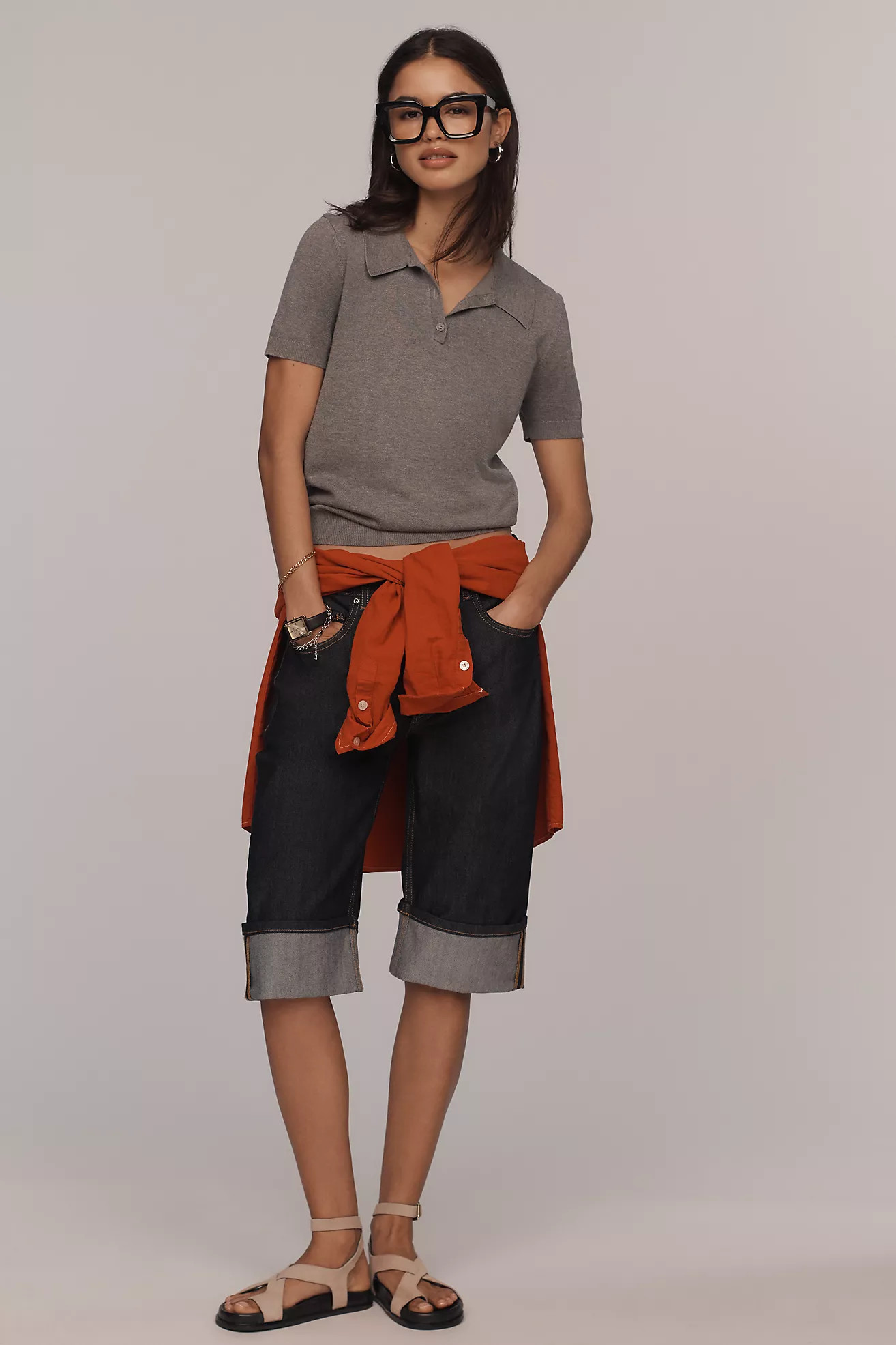 Maeve Cuffed Denim Bermuda Shorts | Anthropologie (US)