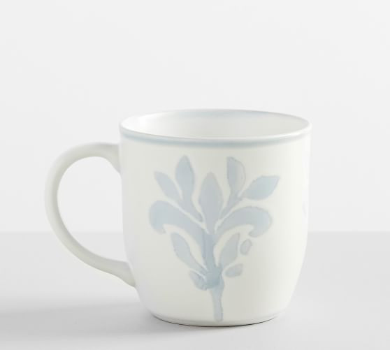 Chambray Tile Stoneware Mugs | Pottery Barn (US)