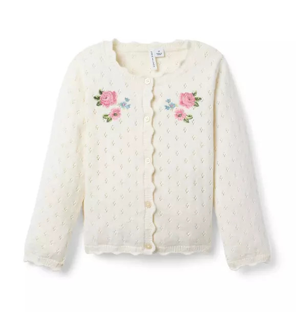 Embroidered Floral Pointelle Cardigan | Janie and Jack