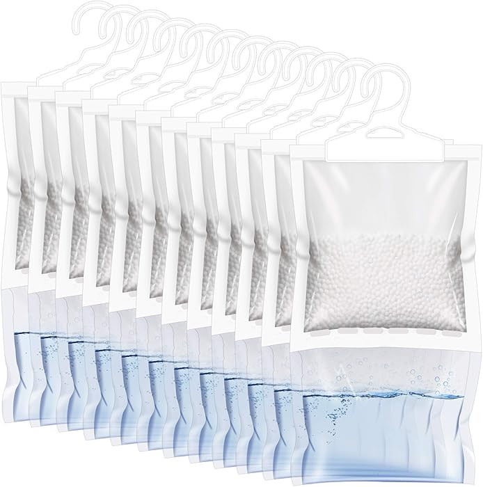 ZSZMFH 12 Pack Moisture Absorber Hanging Bags, Fragrance Free Humidity Packs, Hanging Closet Dehu... | Amazon (US)