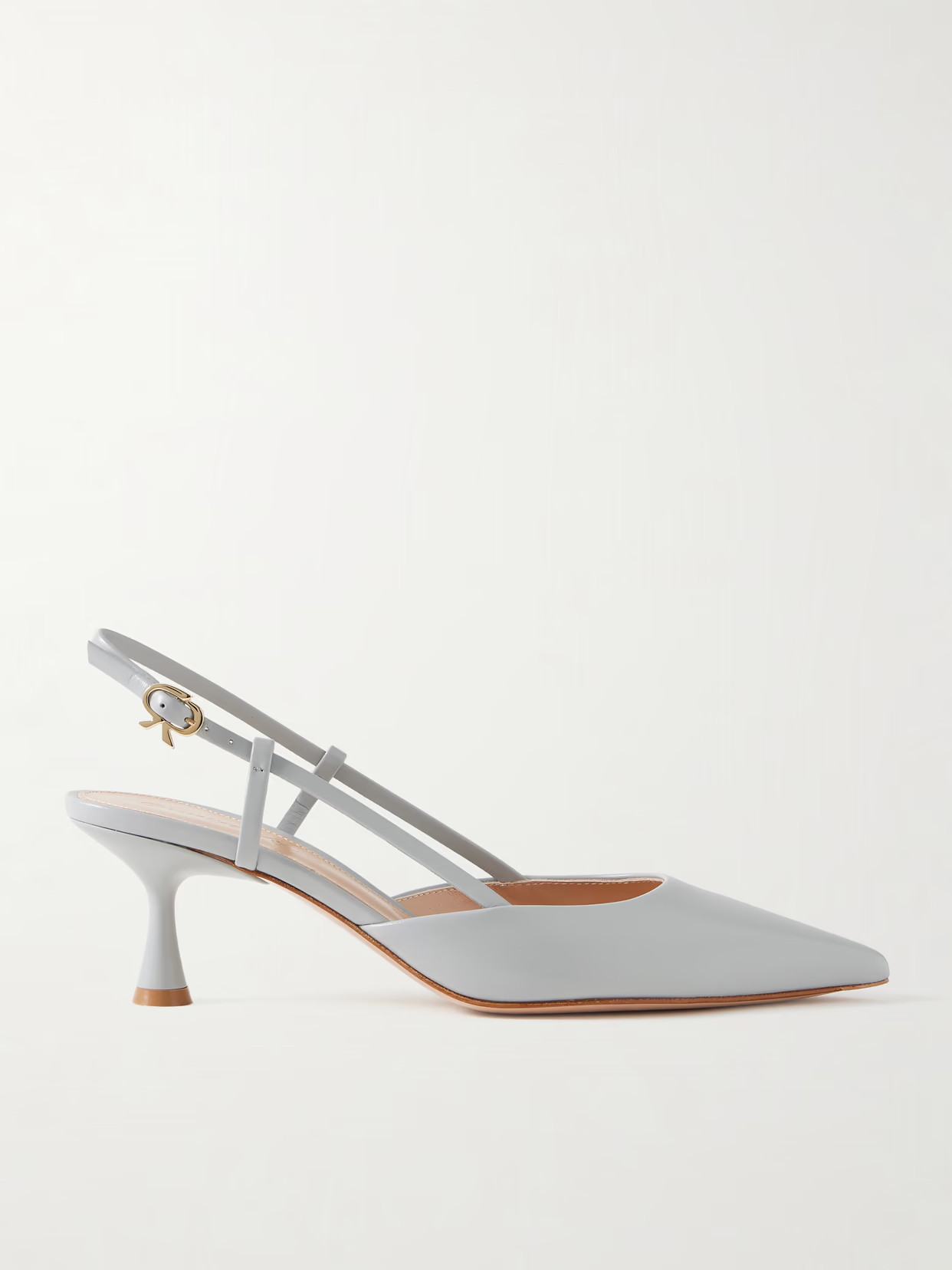 Gianvito Rossi - Ascent 55 Leather Slingback Pumps - Gray - IT37 | NET-A-PORTER APAC