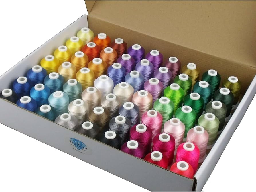 Simthread 63 Colors Polyester Compatible with Brother Embroidery Machine Thread Kit 40 Weight Com... | Amazon (US)