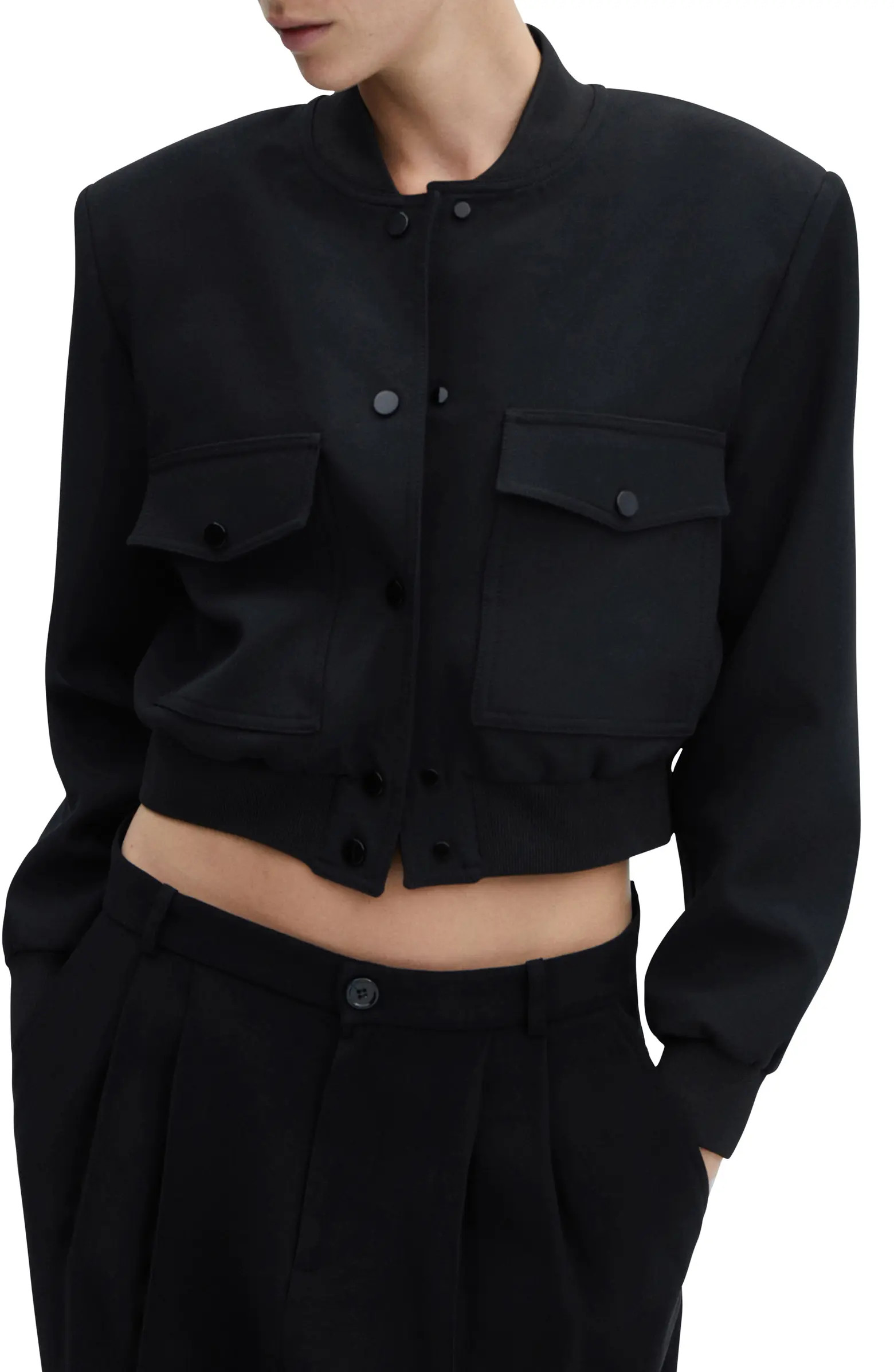 MANGO Crop Bomber Jacket | Nordstrom | Nordstrom