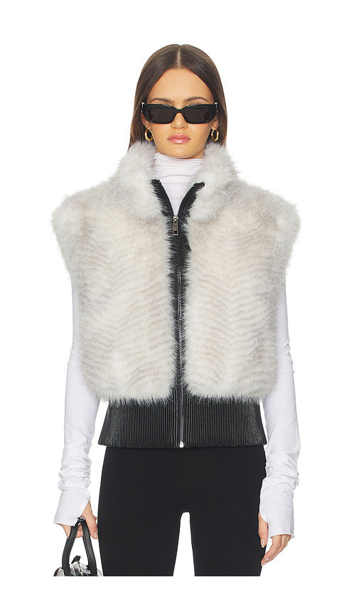 jocelyn Faux Fox Vest in Ivory. Size S. Also in L, XL. | Revolve Clothing (Global)