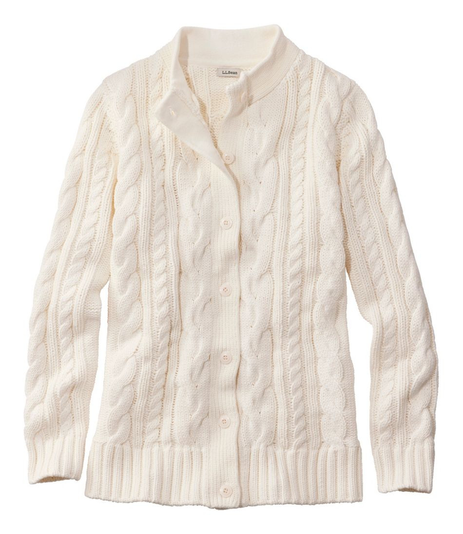 Women's Double L® Cable Sweater, Button-Front Cardigan | Sweaters at L.L.Bean | L.L. Bean