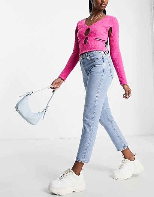 Topshop straight organic cotton jean with clean hem in bleach | ASOS | ASOS (Global)