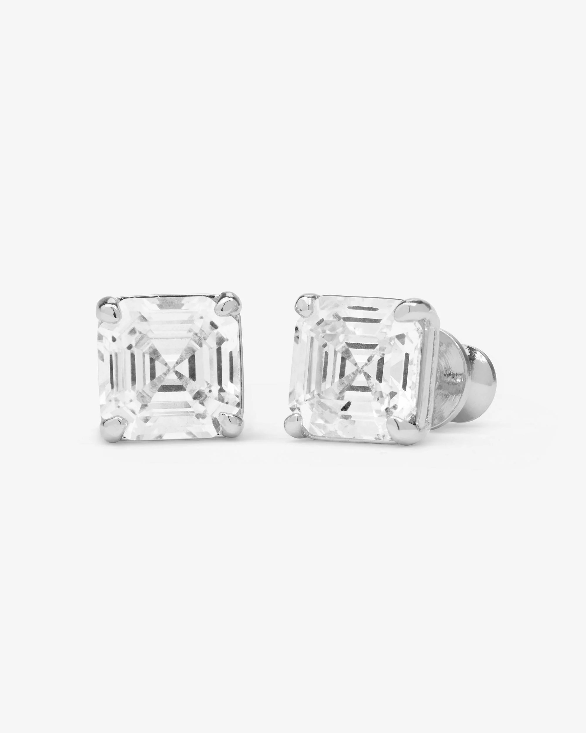 The Queen's 8mm Studs - Silver|White Diamondettes | Melinda Maria Jewelry