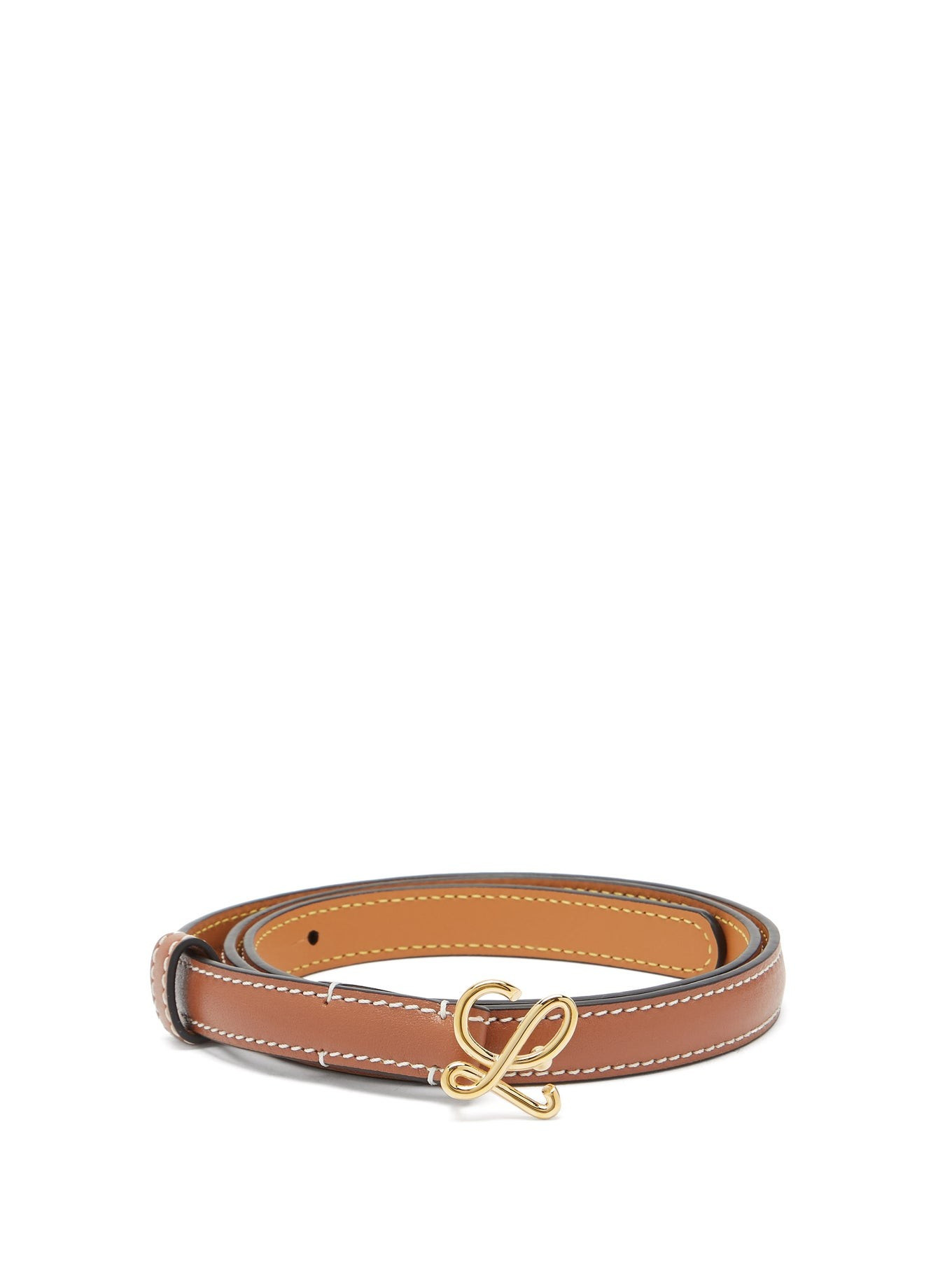 Monogram-buckle leather belt | Matches (US)