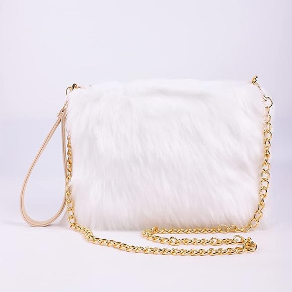 ZOSCGJMY Evening Faux Fur Handbags for Women Furry Fluffy Fuzzy Bags Purse Crossbody Shoulder Strap | Amazon (US)