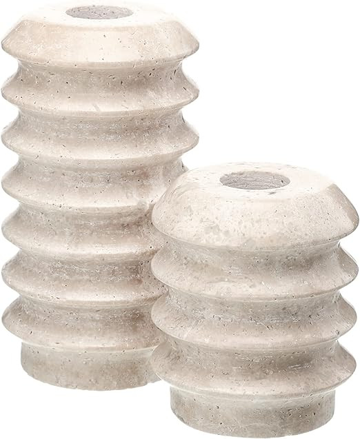 Didaey 2 Pcs Marble Candle Holder Natural Travertine Modern Candlestick Holders Two Sizes Candle ... | Amazon (US)