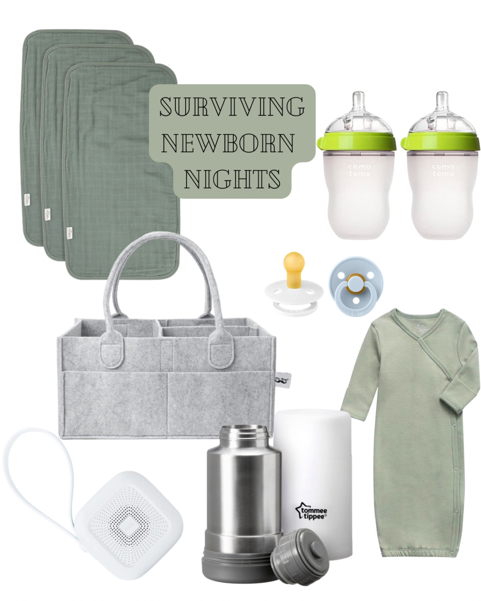 Newborn Must-Haves for those long nights! I used this portable night light and sound machine more than anything! #newborn #newbornnights #baby 