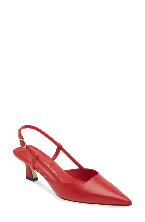 Stuart Weitzman Vinnie 50 Slingback Pump in Cherry at Nordstrom, Size 9 | Nordstrom