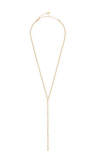 Dainty Crystal Disc Chain Lariat Necklace in Gold | Revolve Clothing (Global)