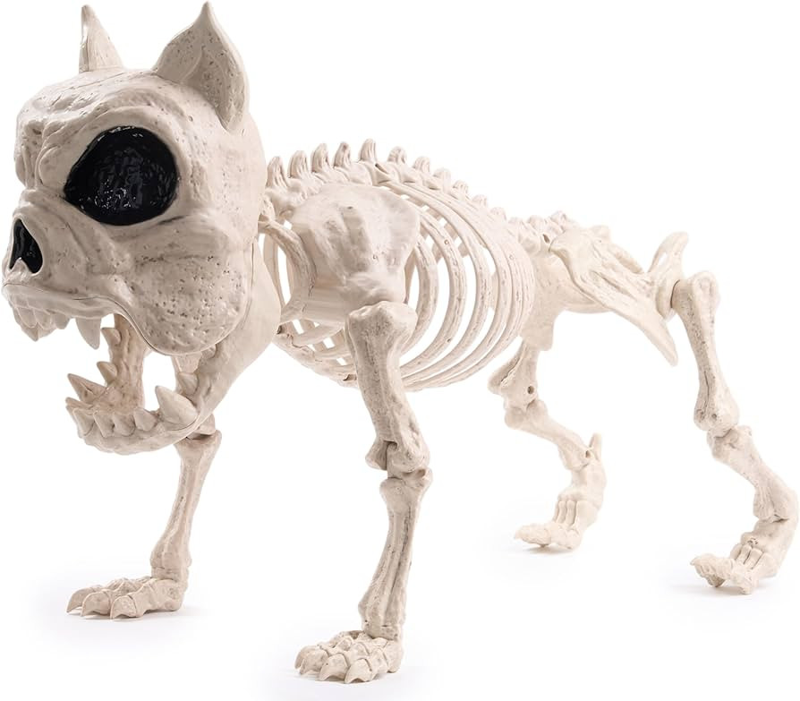 JOYIN 16” Posable Puppy Skeleton Halloween Decorations Realistic Plastic Dog Animal Bones with ... | Amazon (US)