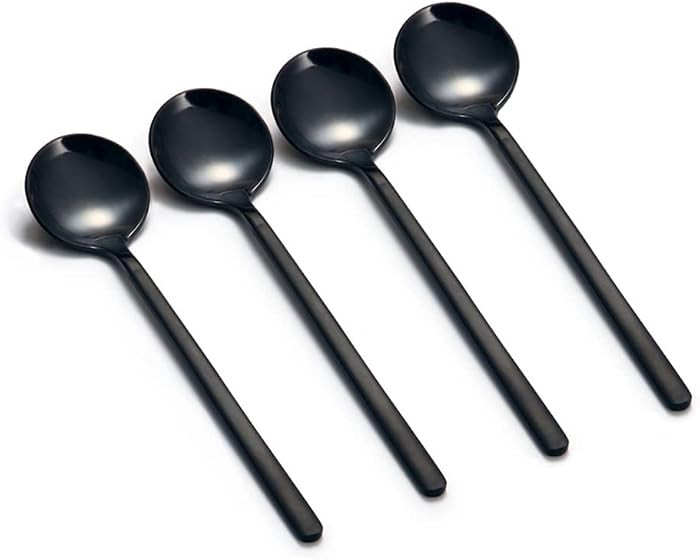 Set of 8 Mini Espresso Spoons 5.3-inch Matte Black Frosted Handle Stainless Steel Coffee Spoons f... | Amazon (US)