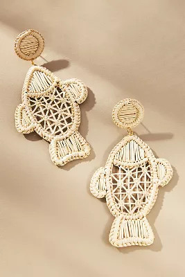 Neely Phelan Rattan Fish Drop Earrings | Anthropologie (US)