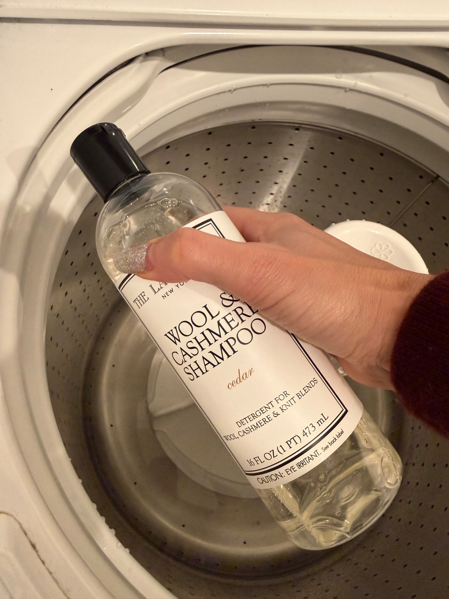 If you thought your cashmere was luxe before wash it with this. It smells amazing, a bottle will last forever, and the cedar keeps the critters away from your beautiful knits. 