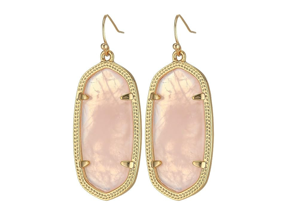 Kendra Scott Elle Earring (Gold/Rose Quartz) Earring | Zappos