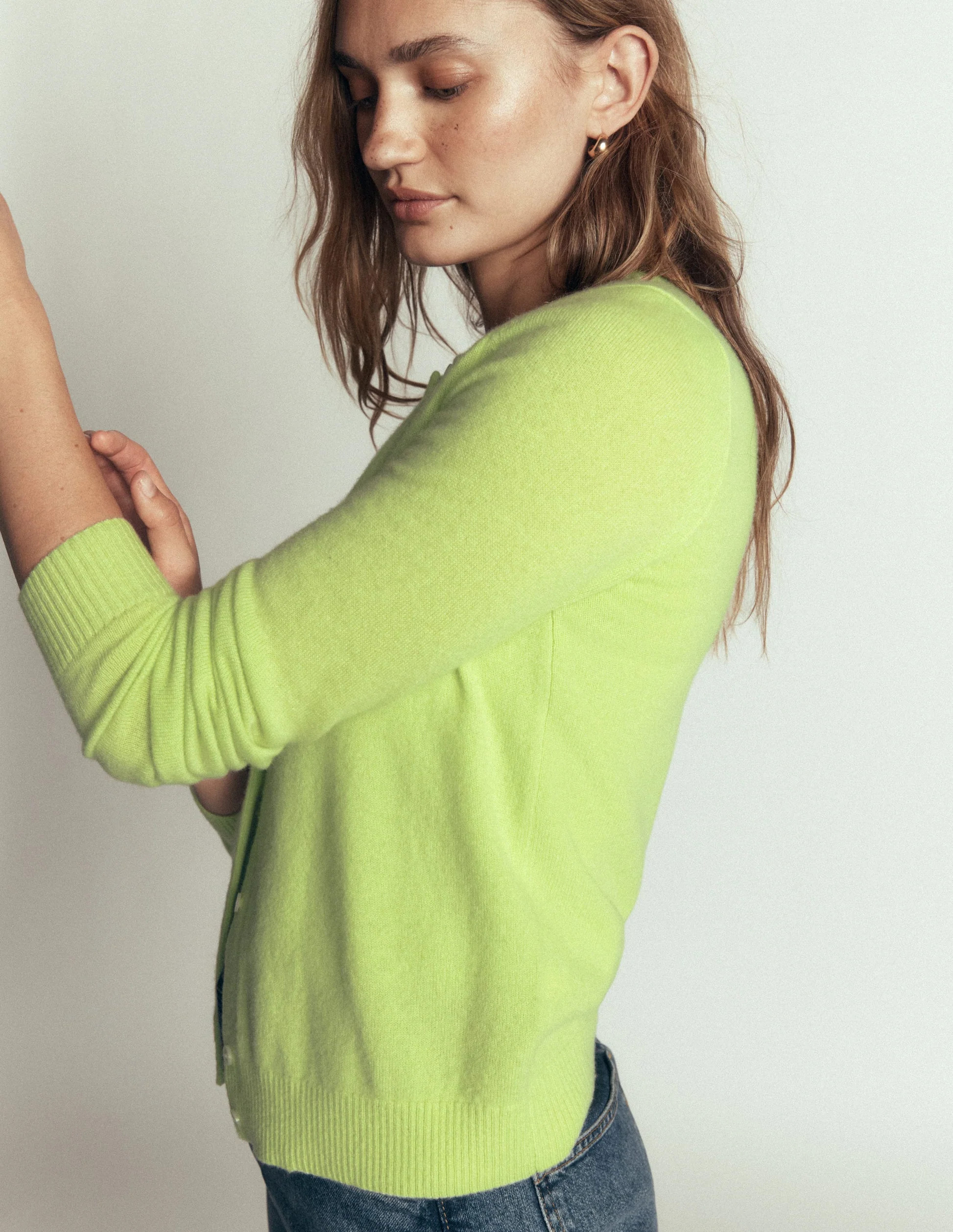 Elsie Cashmere Crew Cardigan-Sweet Mint | Boden (US)