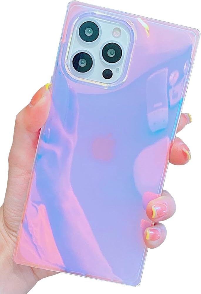 KERZZIL Cute Holographic Compatible with iPhone 13 Pro Max Square Case (2021) 6.7-inch, Slim Colo... | Amazon (US)