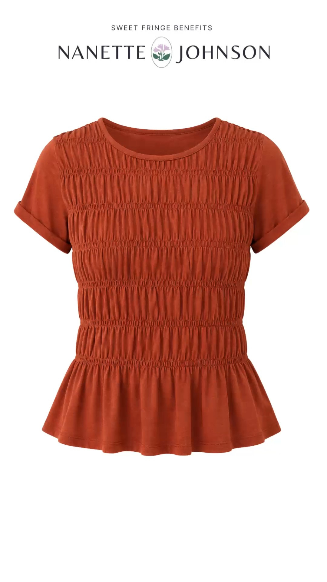 ⭐ Best Seller of the Week! This rust smocked top has a flattering peplum shape and an easy, comfortable fit.

💡 LTK MADE EASY
❤️ Heart = Support my posts!
🔖 Save = Get sale & restock alerts
📋 Lists = Keep favorites organized
📲 Share = Send lists and products to a friend. Hello, Christmas List!
💬 Comment = Ask me anything about what I'm wearing.:-)

#LTKWorkwear #LTKgrwm #LTKTravel