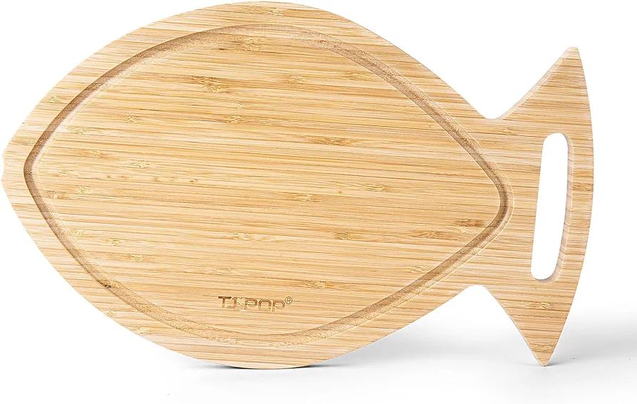 Fish Shape Charcuterie Board, Bamboo Cutting Board for Kitchen, Cute Cheese Board & Serving Board... | Amazon (US)