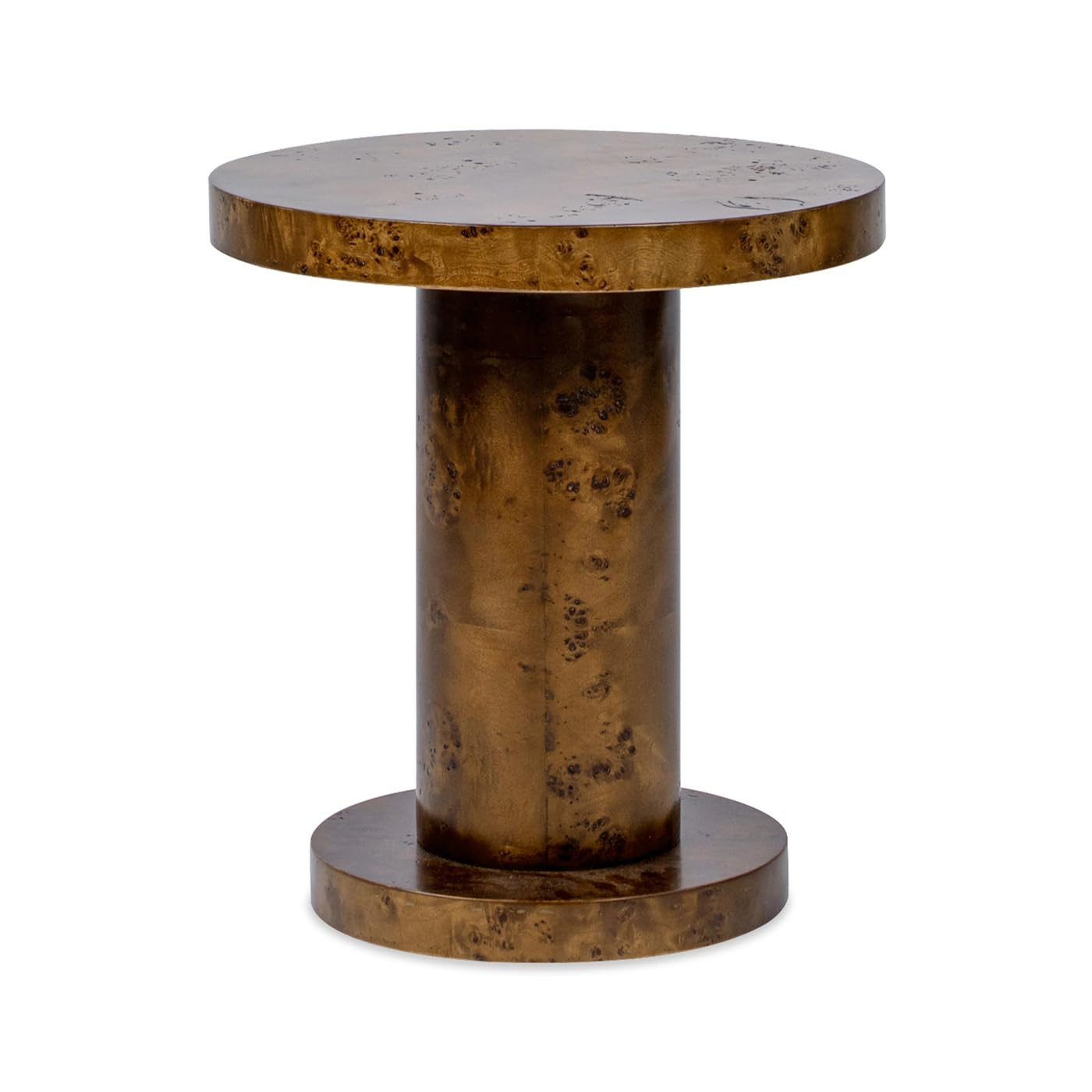 Jennifer Taylor Home Bolin 18" Round Pillar Burl Accent Side Table, Walnut Brown Burl Wood | Amazon (US)