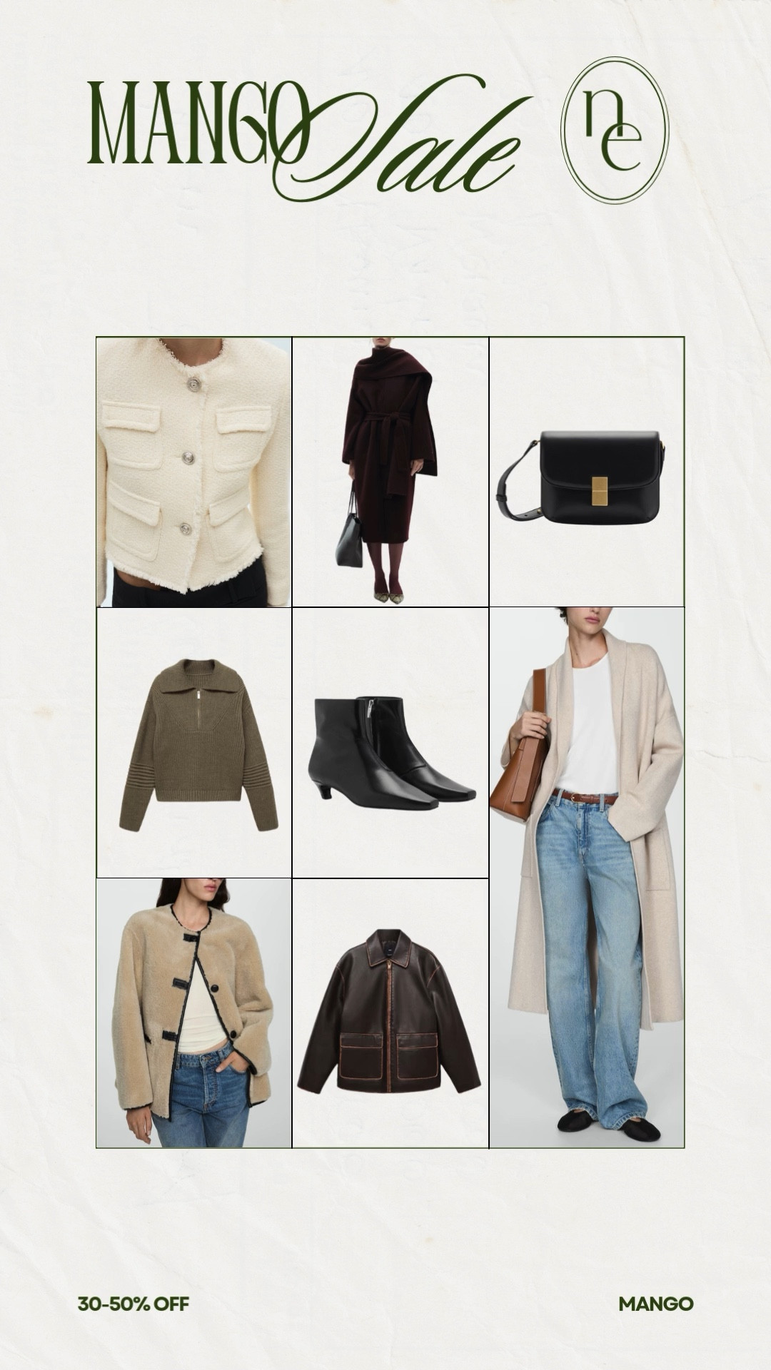 Mango is up to 50% OFF for Black Friday!


Winter outfit 
Winter coat 
Shoes 
Gifts for her 
Gift ideas for her
Gift guide 

#LTKStyleTip #LTKCyberWeek #LTKSaleAlert