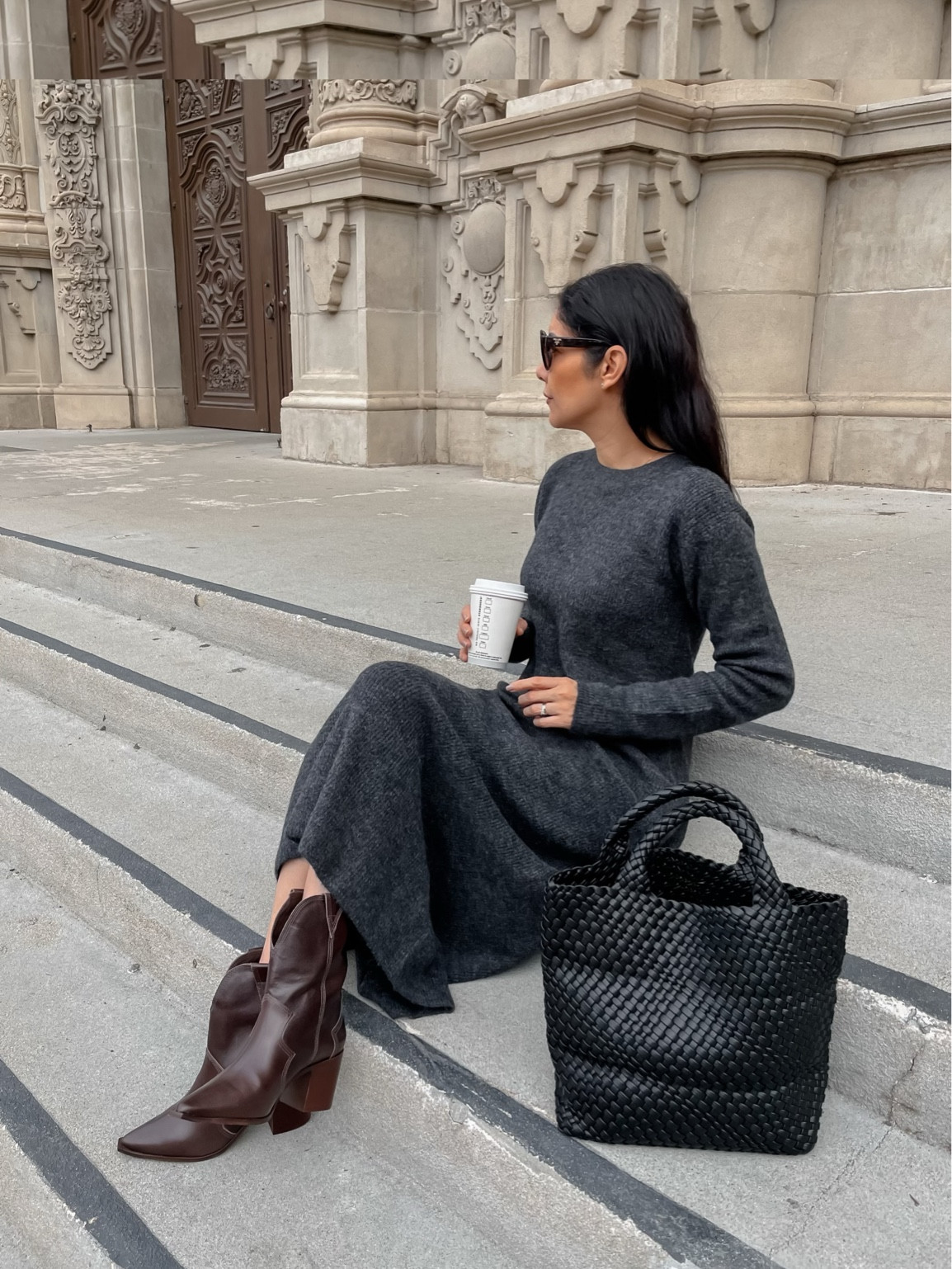 Sweater knit dress outfit
Leather ankle boots
Tote black bag
Fall outfit, autumn outfit, winter outfit, knit dress outfit with ankle boots


#LTKshoecrush #LTKstyletip #LTKitbag
