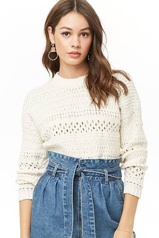 Forever 21 Plush Trim Sweater , Ivory | Forever 21 (US)