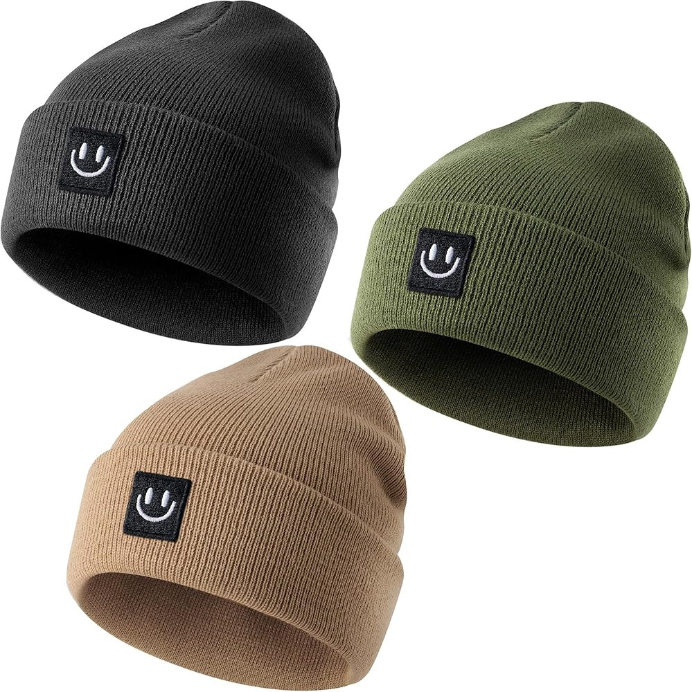 3 Packs Baby Beanie Cute Toddler Beanies Kids Winter Hat Boys Girls Warm Knit Hats Infant Beanie ... | Amazon (US)