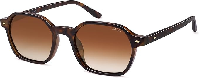 SOJOS Retro Square Polarized Sunglasses Womens Men Trendy 70s Thin Slim Shades Sunnies SJ2674 | Amazon (US)