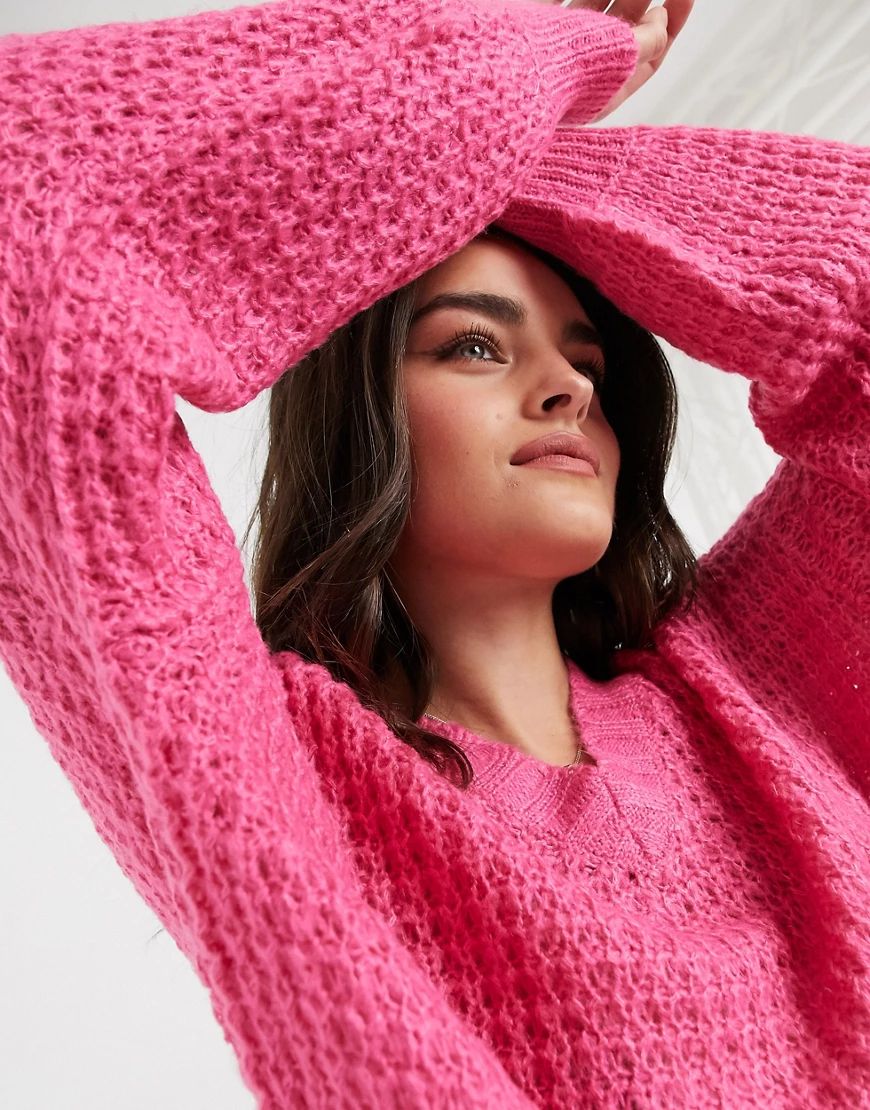 AX Paris chunky chenille sweater in pink | ASOS (Global)