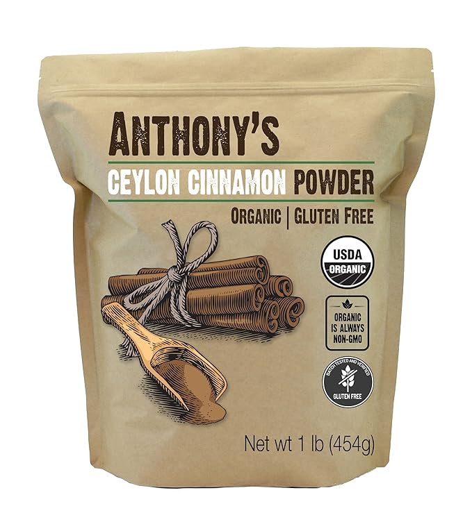 Anthony's Organic Ceylon Cinnamon Powder, 1 lb, Ground, Gluten Free, Non GMO, Non Irradiated, Ket... | Amazon (US)