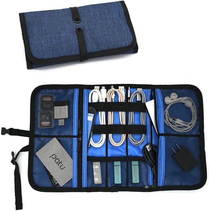 Patu Roll Up Electronics Accessories Travel Gear Organizer Case, Portable Universal External Batt... | Amazon (US)